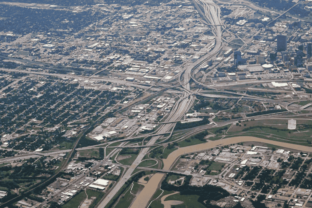 aerial map of fort worth, tx
